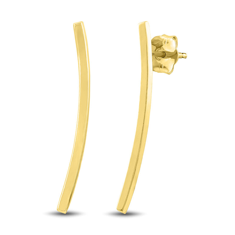 Vertical Bar Dropped Earrings in 14K Yellow Gold