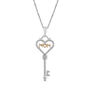 Diamond &quot;MOM&quot; Key Pendant in Sterling Silver &amp; 10K Rose Gold