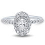 Oval Diamond Pave Engagement Ring in 14K White Gold &#40;1 ct. tw.&#41;