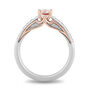 Aurora Morganite Promise Ring with Diamonds in Sterling Silver &amp; 10K Rose Gold &#40;1/7 ct. tw.&#41;