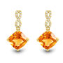 Citrine and Diamond Accent Drop Earrings in 10K Yellow Gold  