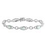 Opal &amp; Lab Created White Sapphire Bracelet in Sterling Silver