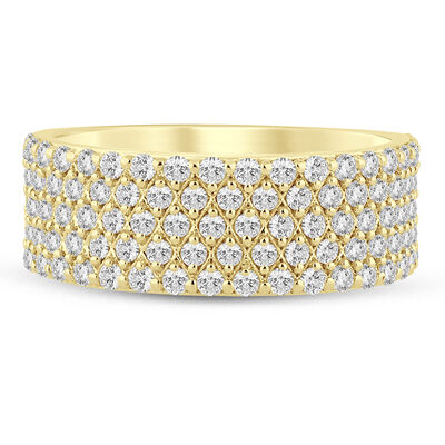 Lab Grown Diamond Pave Multi Row Band in 14K Gold (1 ct. tw.)