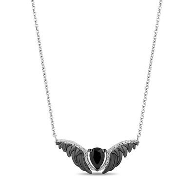Maleficent Onyx and Diamond Necklace in Sterling Silver (1/10 ct. tw.)