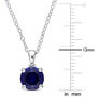 Lab Created Blue Sapphire Pendant in Sterling Silver 