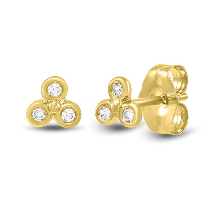 Diamond Accent Earrings in 14K Yellow Gold