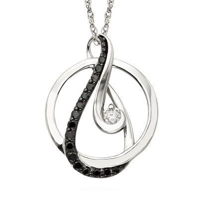 Circle of Love® 1/5 ct. tw. Black & White Diamond Pendant in Sterling Silver