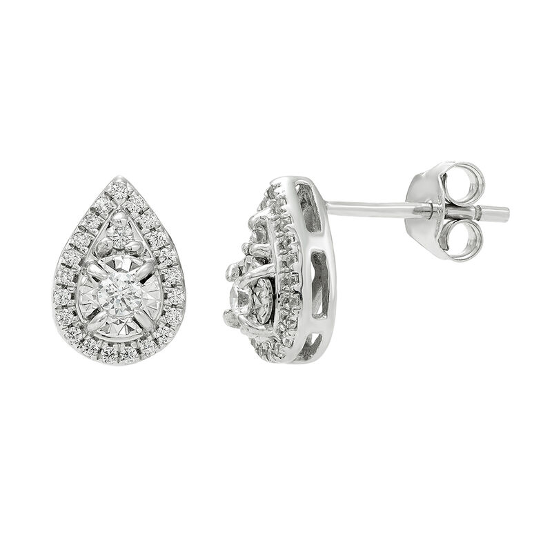Pear-Shaped Diamond Earrings in 10K White Gold &#40;1/4 ct. tw.&#41;