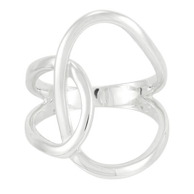 Polished Interlocking Ring in Sterling Silver