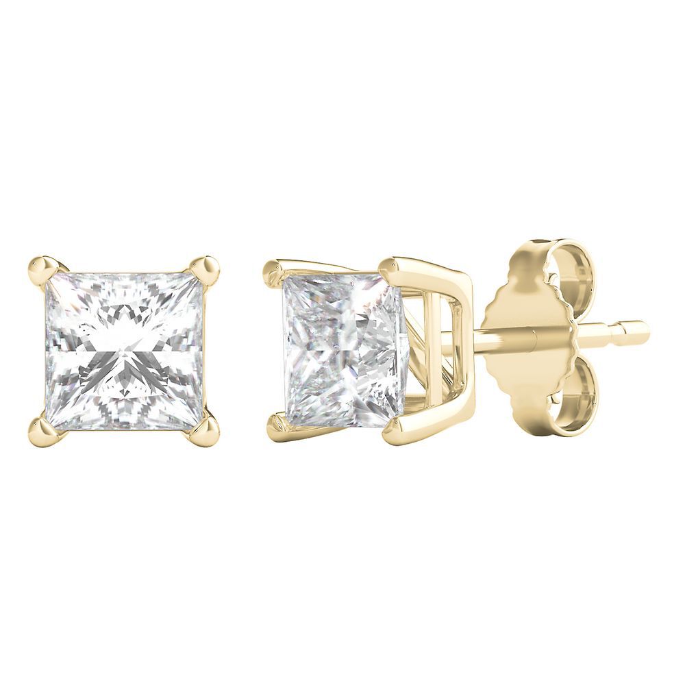 Princess Cut Lab Diamond Stud Earrings | Gema&Co