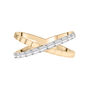 Baguette Diamond Ribbed &#39;X&#39; Ring in 14K Yellow Gold &#40;1/3 ct. tw.&#41;