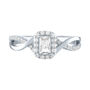 Emerald Cut Lab Created White Sapphire Promise Ring in Sterling Silver