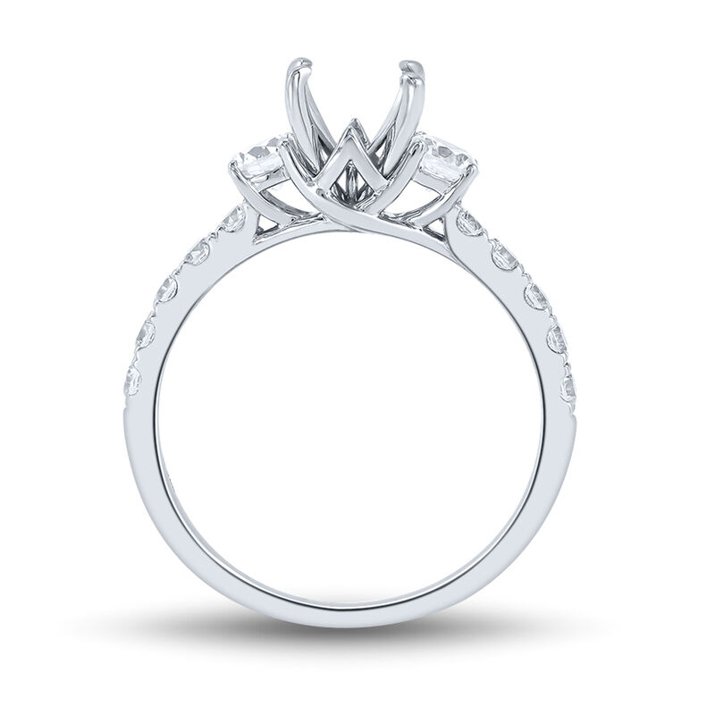 3/4 ct. tw. Lab Grown Diamond Semi-Mount Engagement Ring in 14K White Gold &#40;Setting Only&#41;