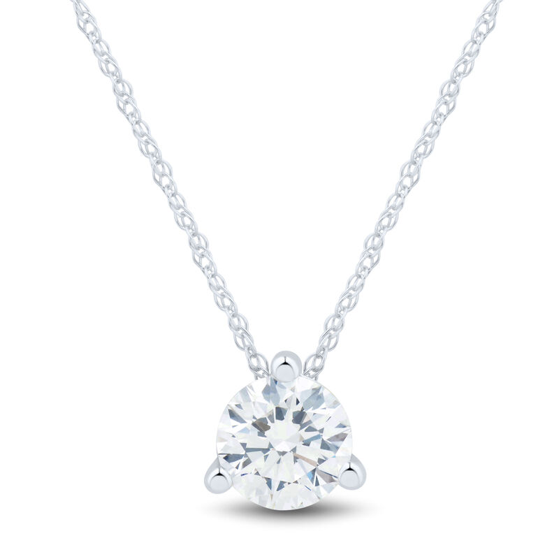 Lab Grown Diamond Solitaire Pendant in 14K White Gold &#40;1/2 ct. tw.&#41; 