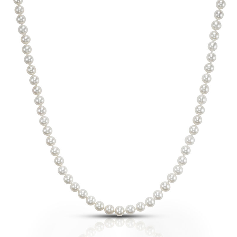 Cultured Freshwater Pearl Necklace in 14K Yellow Gold, 7mm, 18&rdquo;