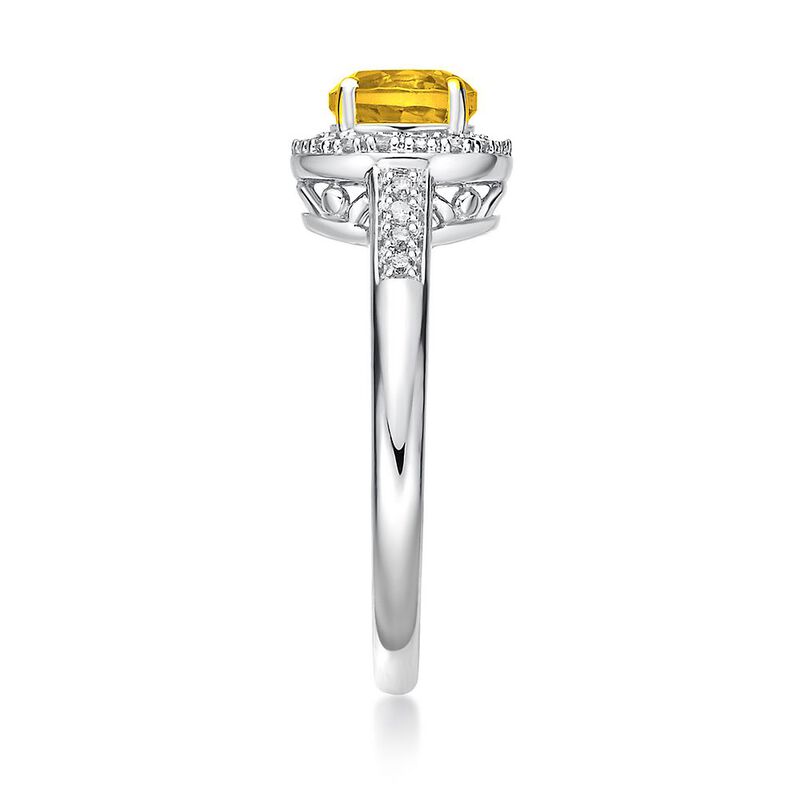 Citrine &amp; 1/8 ct. tw. Diamond Ring in Sterling Silver