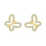 Pave Diamond Butterfly Earrings in 10K Yellow Gold &#40;1/7 ct. tw.&#41;