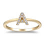 Diamond Accent Initial Ring in 10K Yellow Gold