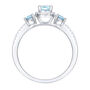 Santa Maria Aquamarine and Diamond Ring in 10K White Gold &#40;1/6 ct. tw.&#41;