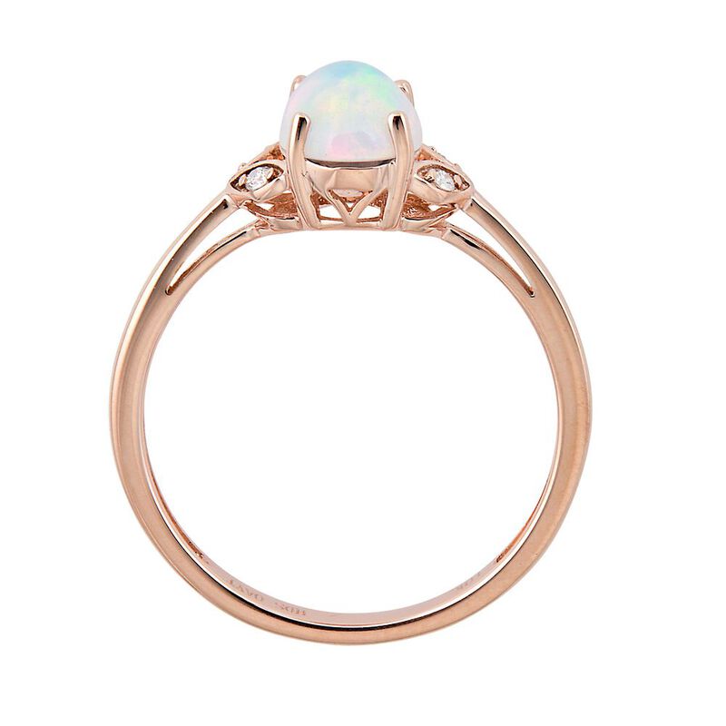 Ethiopian Opal & Diamond Ring in 10K Rose Gold | Helzberg Diamonds