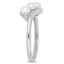 Freshwater Pearl &amp; Diamond Ring in 10K White Gold