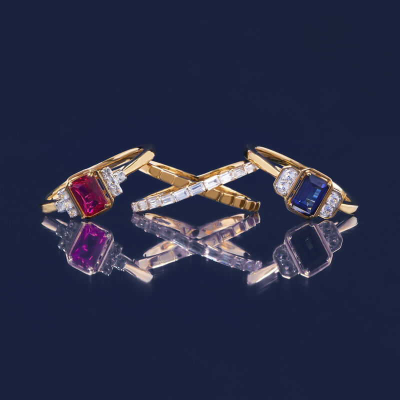 Lab-Created Ruby and Lab-Created White Sapphire Vintage Ring in Vermeil
