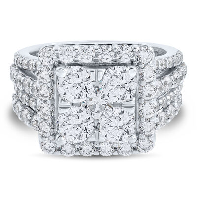 Lab Grown Diamond Composite Engagement Ring Set in 10K White Gold (4 ct. tw.)