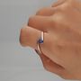 Tanzanite Triangle Bypass Ring in Sterling Silver