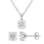 Lab-Created Moissanite Solitaire Pendant &amp; Stud Earrings Set in Sterling Silver &#40;3 ct. tw.&#41;