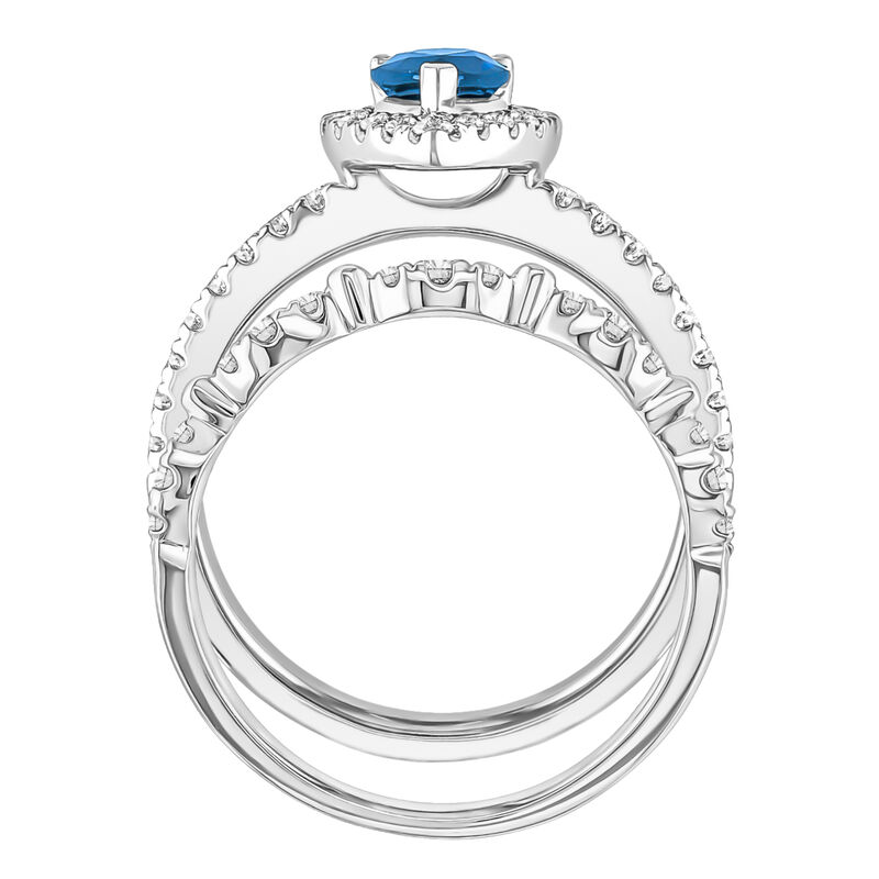 Sapphire &amp; 1/2 ct. tw. Diamond Ring in 14K White Gold
