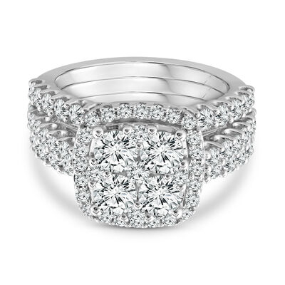 Lab Grown Multi-Diamond Engagement Ring Set in 10K Gold (3 ct. tw.)