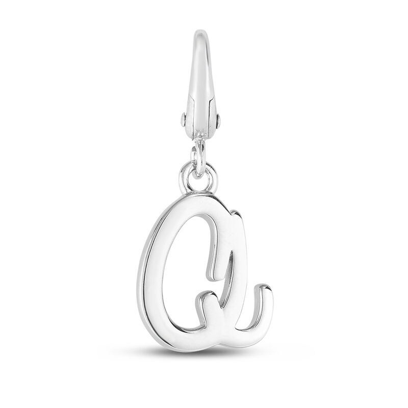 Letter Q Charm in Sterling Silver
