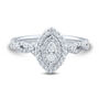 Marquise Diamond Engagement Ring with Twist Band in 14K White Gold &#40;1/2 ct. tw.&#41;