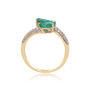 Emerald and Diamond Bypass Ring in 14K Yellow Gold &#40;1/3 ct. tw.&#41;