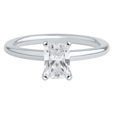 Lab Grown Diamond Radiant-Cut Solitaire Ring in 14K Gold