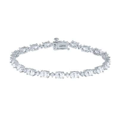 Lab-Created White Sapphire Bracelet in Sterling Silver 