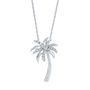 Diamond Palm Tree Pendant in 10K White Gold