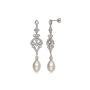 Pearl &amp; Cubic Zirconia Dangle Earrings in Sterling Silver