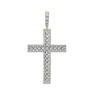 Cross Charm with Diamonds in 10K Yellow Gold (2 ct. tw.)