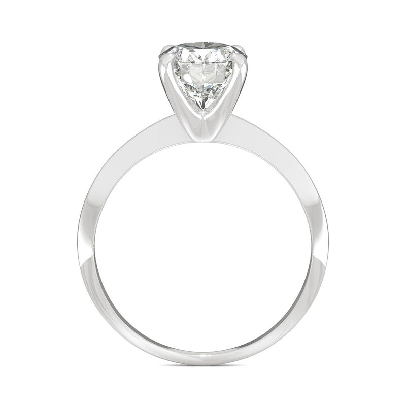 Oval Moissanite Ring with Knife-Edge Band in Platinum &#40;2 ct.&#41;