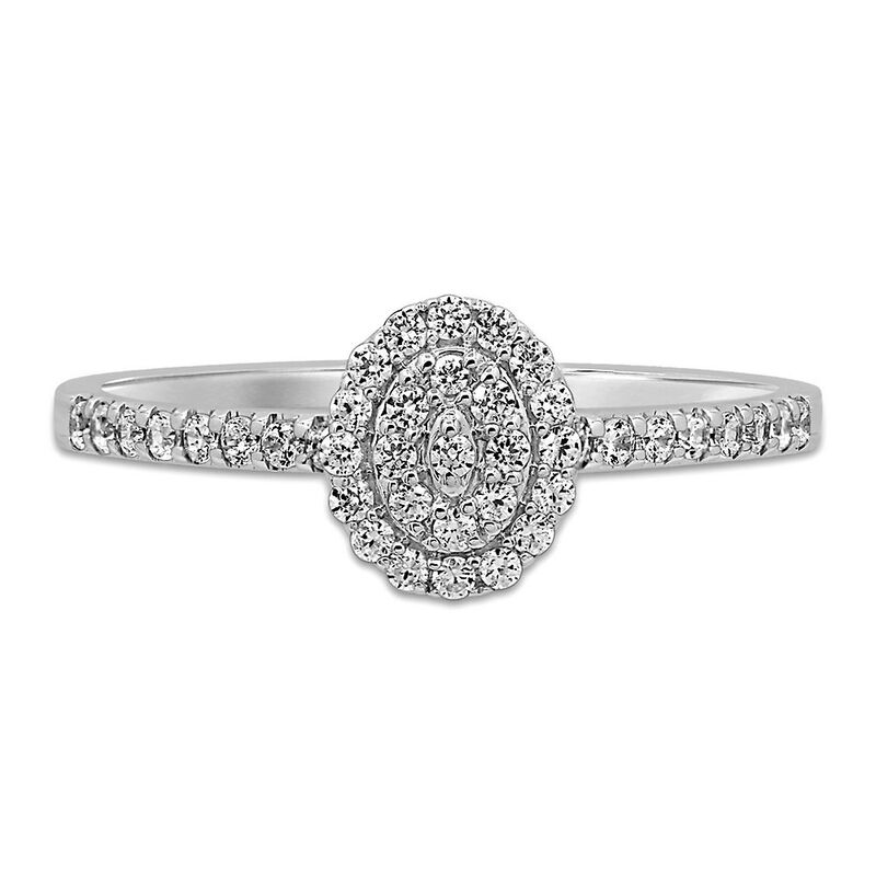 1/4 ct. tw. Diamond Oval Promise Ring in 10K White Gold