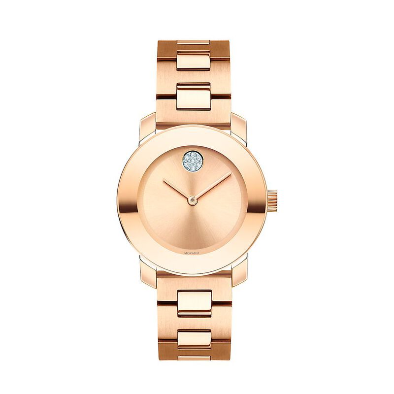 Metals Women&rsquo;s Watch in Rose Gold-Tone Ion-Plated Stainless Steel, 30mm