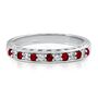 Lab Created Ruby &amp; White Sapphire Stack Ring in Sterling Silver