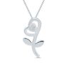 Diamond Flower Pendant in Sterling Silver