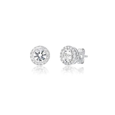 Diamond Earrings in Sterling Silver