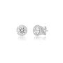 Lab Created White Sapphire &amp; 1/7 ct. tw. Diamond Earrings in Sterling Silver