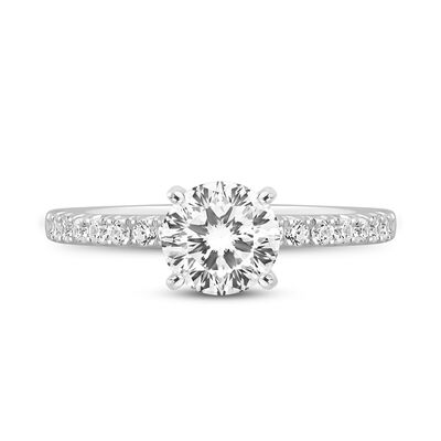 Lab Grown Diamond Round Engagement Ring in 14K White Gold