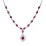 Lab Created Ruby &amp; Lab Created White Sapphire Drop Pendant in Sterling Silver