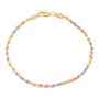 Tricolor Twisted Rope Bracelet in 10K Yellow, White &amp; Rose Gold, 3MM, 7.5&rdquo;