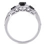 Three-Stone Ring with Black &amp; White Diamonds in 10K White Gold &#40;1/2 ct. tw.&#41;